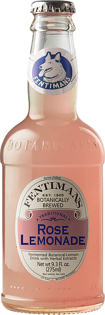 Bottle of Fentiman's pink Rose Lemonade soft drink